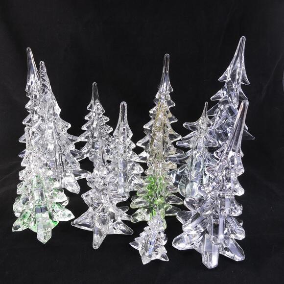 DAMAGED Vintage Silvestri Christmas Tree Crystal Clear Art Glass Christmas Pine - Picture 6 of 6